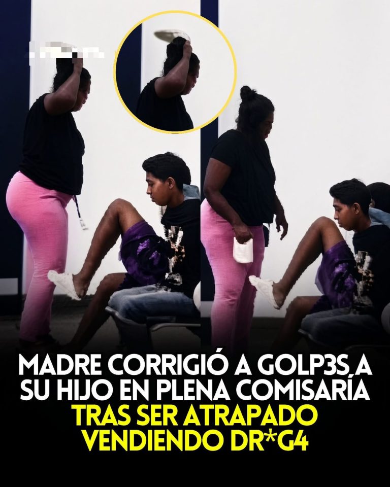 Madre reprende a su hijo en una comisaría tras ser detenido por presunta tenencia de drogas en Guayaquil