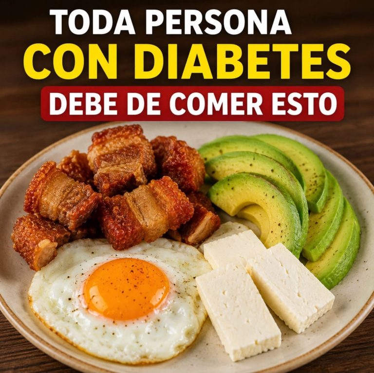Tienes diabetes? Mira este plato: chicharrón, huevo, aguacate y queso