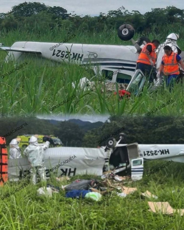 Avioneta se accidentó tras despegar de Villavicencio y dejó cuatro personas fallecidas