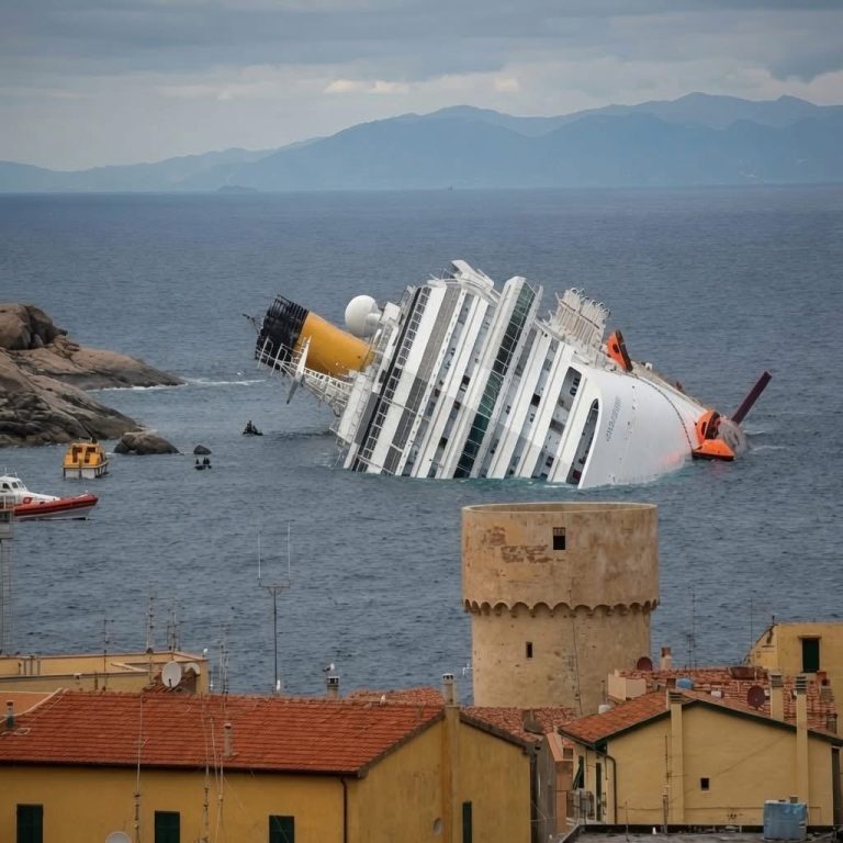 Crucero inclinado en el mar genera alarma tras difundirse impactante imagen
