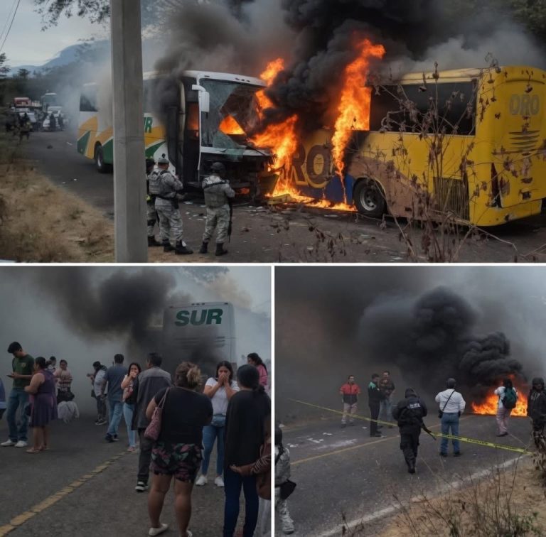 Accidente de autobús con incendio genera conmoción tras difundirse impactantes imágenes
