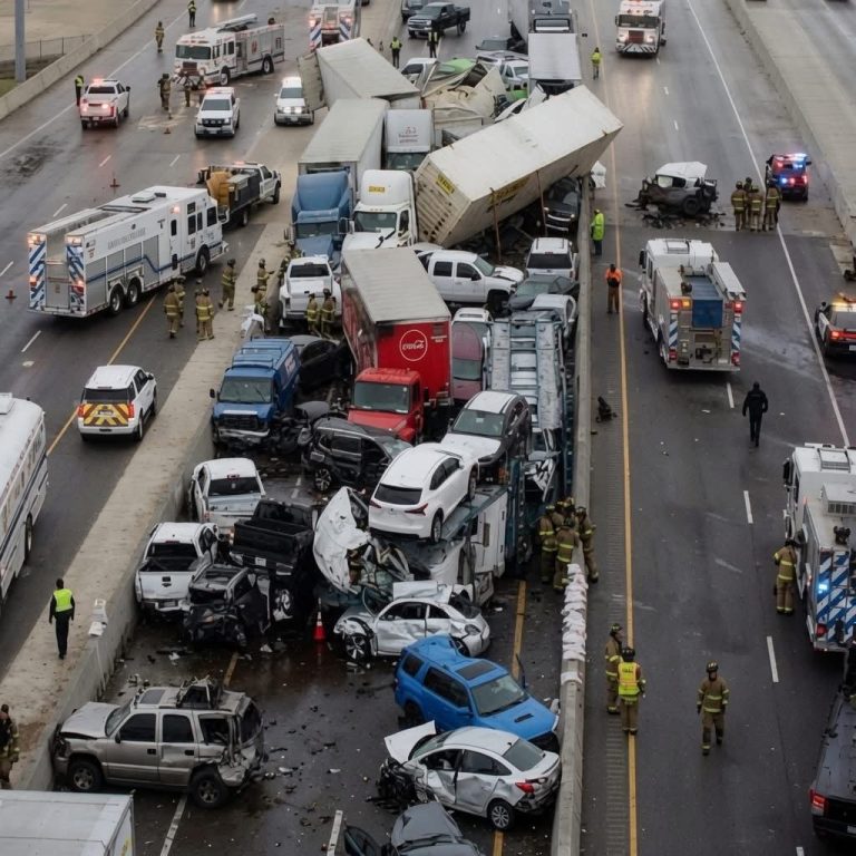 Choque múltiple en autopista deja decenas de vehículos dañados y moviliza a emergencias