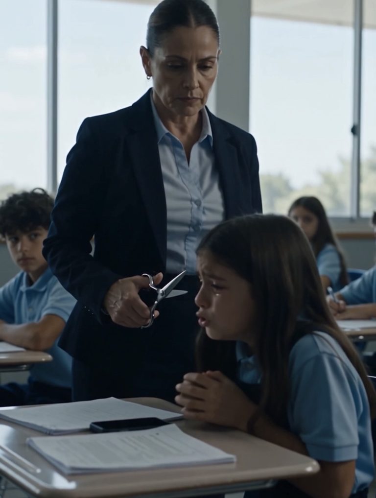 La niña llamó a su papá después del castigo… y él no se quedó de brazos cruzados